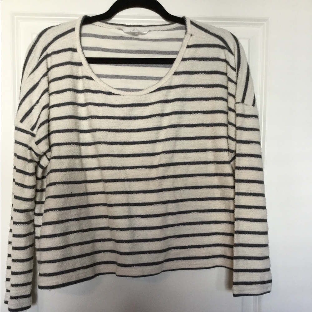Striped Crop Top Long Sleeve